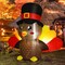 GOOSH 5 FT Tall Thanksgiving Inflatables Turkey Baby in Hat with Built-in LEDs